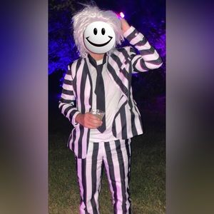 Beetlejuice man adult costume L size with wig